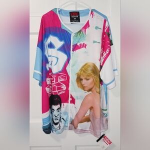 SCARFACE Pacino Pfeiffer Baseball Shirt, Button Up Full Color NWT Sz 2X Or 3X